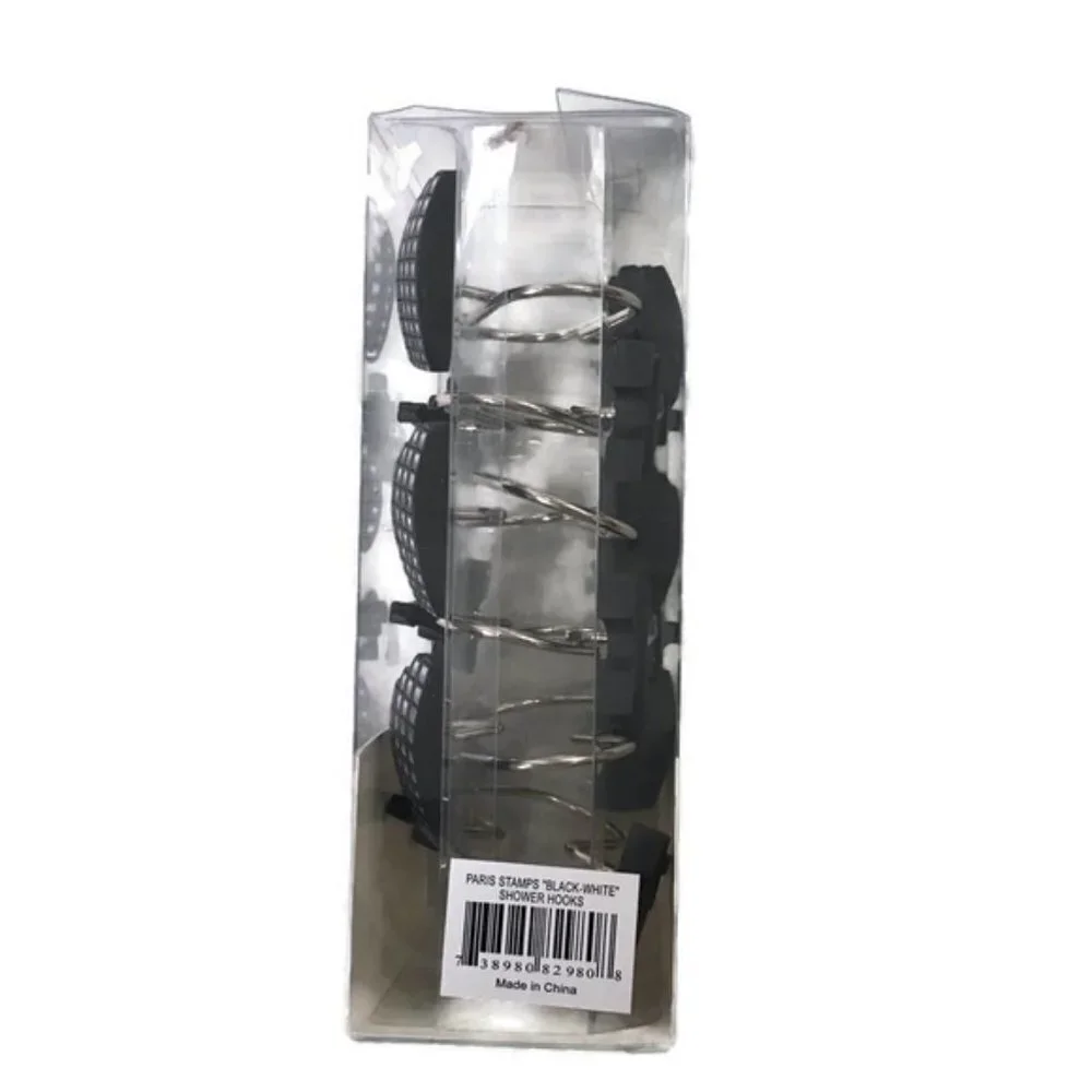 Paris Eiffel Tower Shower Curtain Hooks Parisian French Decor Set of 12